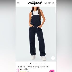 Edikted Sk8Ter Wide Leg Denim Overalls